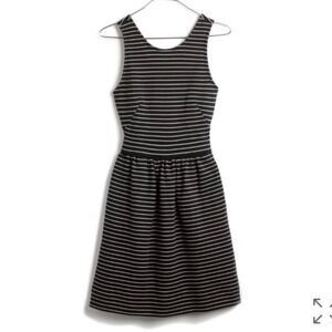 Madewell Black White Striped Sleeveless Fit and Flare Mini Dress XS Racerback